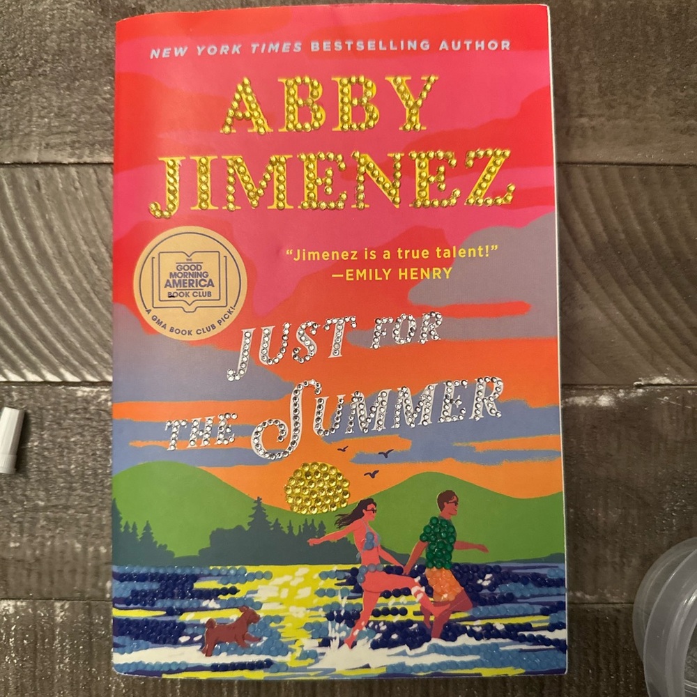Handmade bedazzled book:Just For The Summer by Abby Jimenez